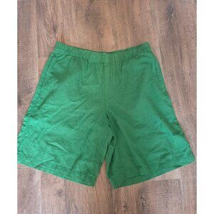 Zara Men's Green Linen Blend Pull On Elastic Waistband Shorts XL NWOT St. Patty